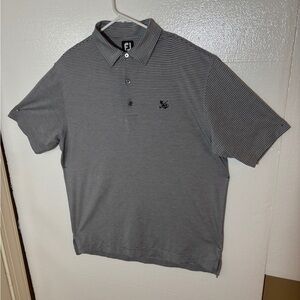 FootJoy Men’s Gray & Black Micro-Stripe Golf Polo Size Size Large